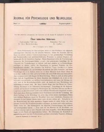 Über tuberöse Sklerose : mit 7 Taf.
