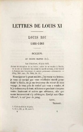 Lettres de Louis XI, Roi de France, 5. Lettres de Louis XI, 1472 - 1475