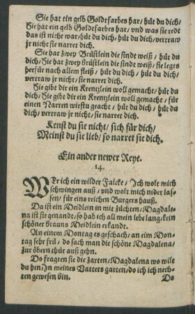 Ein ander newer Reye. 14.