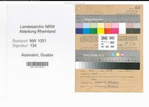 Entnazifizierung Gustav Assmann , geb. 28.02.1904 (Kaufmaennischer Angestellter)