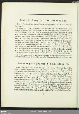Das erste Dampfschiff auf der Elbe 1816