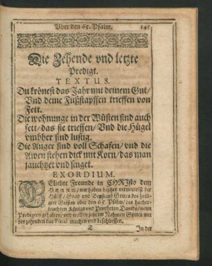 Die Zehende und letzte Predigt.