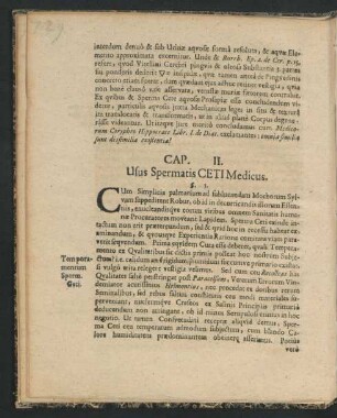 Cap. II. Usus Spermatis Ceti Medicus.