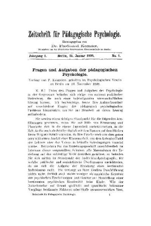 Fragen und Aufgaben der pädagogischen Psychologie