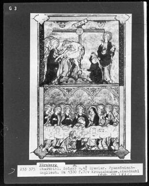 Breviar — Bildseite mit zwei Szenen aus dem Leben Jesu, Folio 72verso