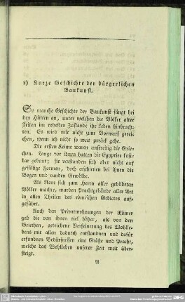1) Kurze Geschichte der bürgerlichen Baukunst