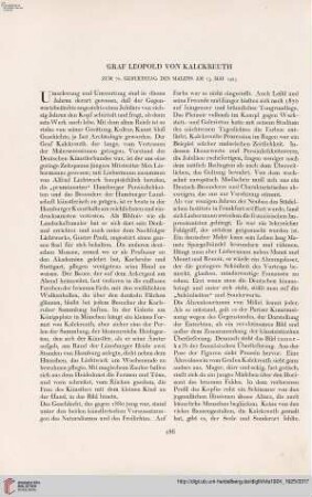 40: Graf Leopold von Kalckreuth : zum 70. Geburtstag des Malers am 15. Mai 1925