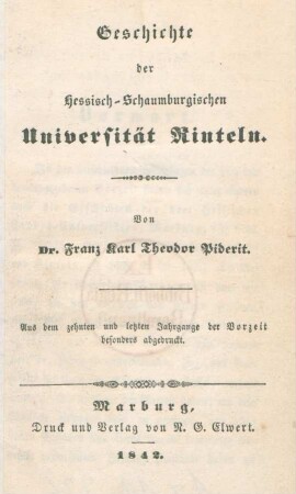 Geschichte der Hessisch-Schaumburgischen Universität Rinteln