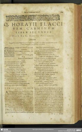Q. Horatii Flacci Ven. Carminum Liber Secundus
