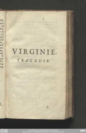 Virginie, Tragedie.