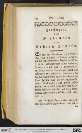 Fortsetzung des Siebenten und Achten Stuecks