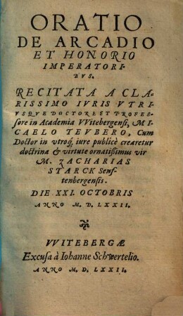 Oratio de Arcadio et Honorio imperatoribus