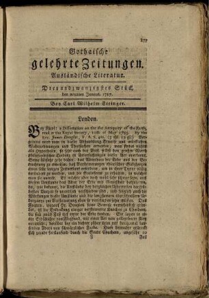 Drey und zwanzigstes Stück, den neunten Junius, 1787.
