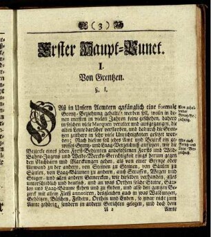 Erster Haupt-Punct. I. Von Grentzen.