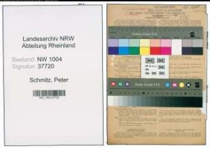 Entnazifizierung Peter Schmitz , geb. 07.05.1884 (Arbeiter)