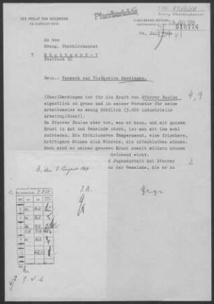 Oberderdingen ("Derdingen") mit Unterderdingen: Visitationsbericht mit Pfarrbericht 1964