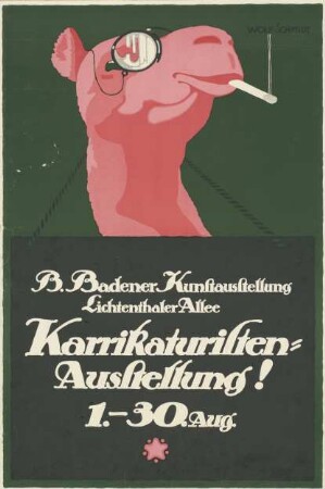 Baden-Badener Kunstausstellung. Karrikaturisten-Ausstellung!