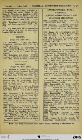 Unvollständige Werke –Nachtrag (Nr. 1189-2066)