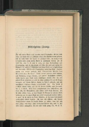 Subscriptions-Anzeige.