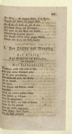 Y. Der Dialog und Monolog