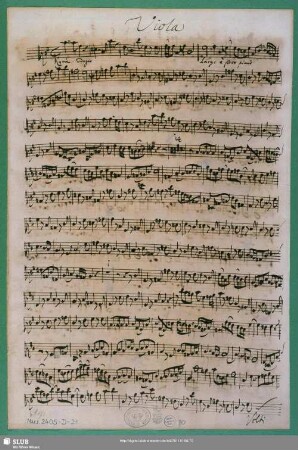 Viola : Schreiber: Bach, Johann Sebastian
