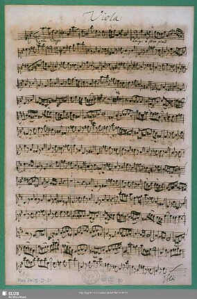 Viola : Schreiber: Bach, Johann Sebastian