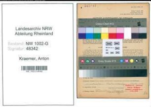 Entnazifizierung Anton Kraemer, geb. 08.03.1908 (Installateur)