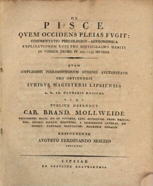 De Pisce, quem occidens Pleias fugit : commentatio philolog.-astronom.