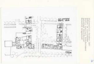 Wohnen in Alt-Lietzow, Berlin-Charlottenburg (Diplomarbeit bei Willy Kreuer): Grundriss Erdgeschoss 1:200