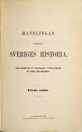 Handlingar rörande Sveriges historia. Serie 1, Konung Gustaf den Förstes registratur : i tryck utgifna af K. Riks-Arkivet. 11. 1536/37 (1888)