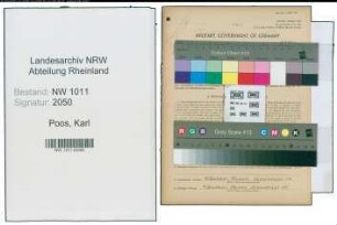Entnazifizierung Karl Poos , geb. 01.01.1909 (Schuhmacher)