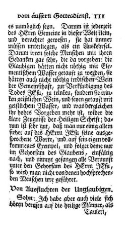 Von Ausfluchten der Unglaubigen.
