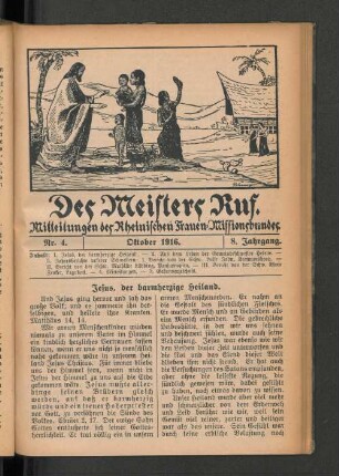 Nr. 4. Oktober 1916. 8. Jahrgang