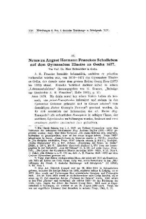 Neues zu August Hermann Franckes Schulleben auf dem Gymnasium Illustre zu Gotha 1677