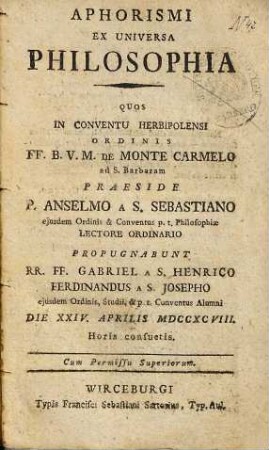 Aphorismi Ex Universa Philosophia