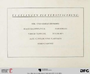 Es gelangen zur Versteigerung