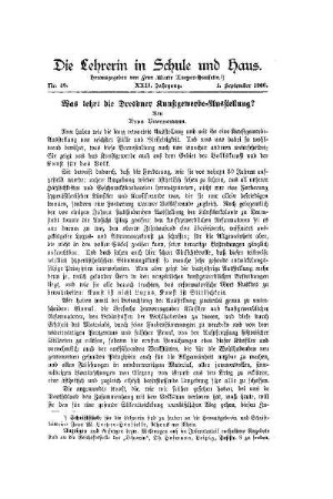 Was lehrt die Dresdner Kunstgewerbe-Ausstellung?