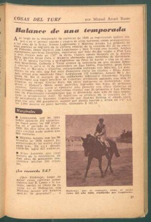 Balance de una temporada : Cosas del turf