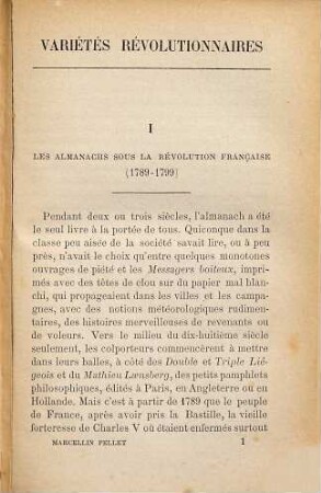 Variétés révolutionnaires : (Bibliothèque d'histoire contemporaine.) Précédé d'un avant-propos Par A. Ranc, 1