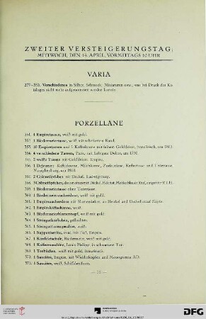 Porzellane (Nr. 351-454a)