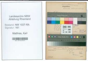 Entnazifizierung Karl Matthias , geb. 18.10.1894 (Polizist)