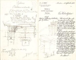Thiersch, August ; Ägypten; Griechenland; Italien; Türkei; Antike Theaterbauten - in Ephesus, Bühnenrückseite u. Architrav (Schnitte, Details)