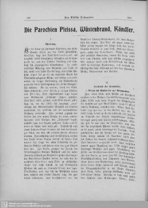 Die Parochien Pleissa, Wüstenbrand, Kändler