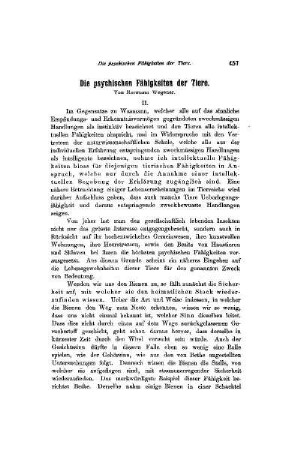 Die psychischen Fähigkeiten der Tiere : (Fortsetzung)
