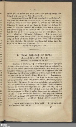 7. Unser Verhältniß zur Kirche