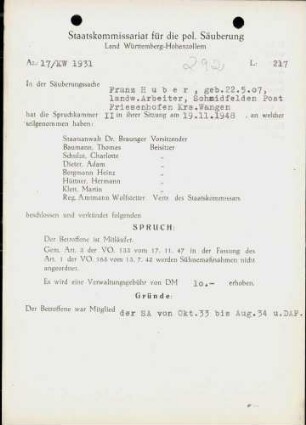 Huber, Franz