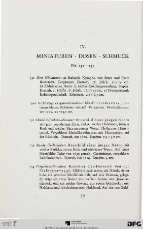 IV. Miniaturen – Dosen – Schmuck (Nr. 131-153)