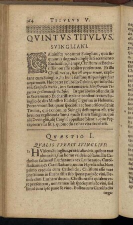 Quintus Titulus. Suingliani.