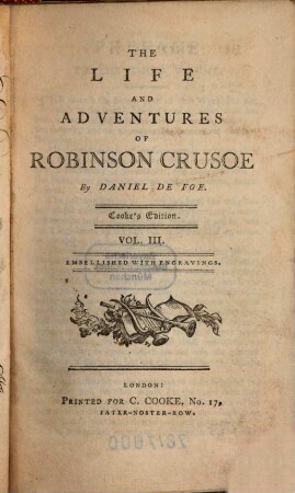 The Life And Adventures Of Robinson Crusoe. 3