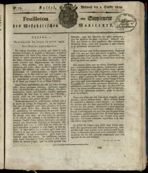 No. 71, Mittwoch den 2. Septbr. 1812